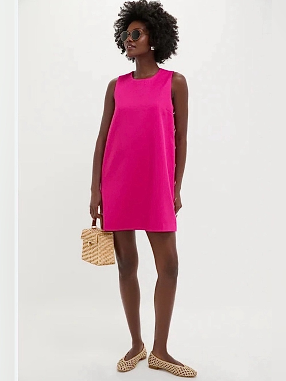 Hyacinth House Tuckernuck Bitsy Twill Button Dress Berry Magenta Size Small NWT